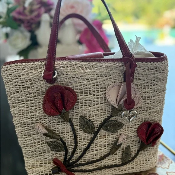 Brighton Red and Cream Floral Tote - Picture 2 of 5